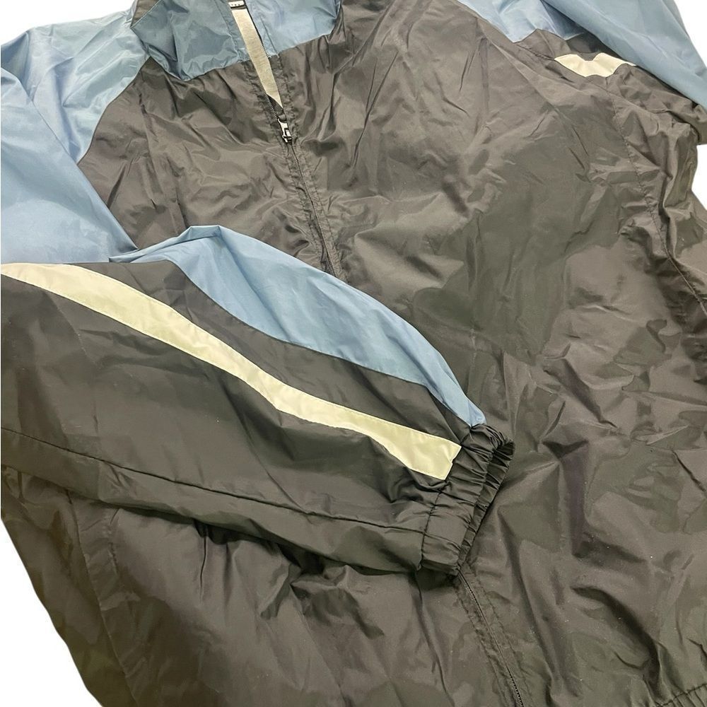 Vintage Men's Black and Blue Windbreaker Jacket XL perfect condition